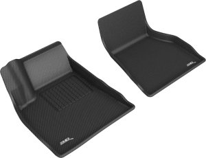 Tesla Model S Floor Mats - Front - 3D MAXpider - Kagu - Black - `15-`20 Tesla Model S Floor Mats - Front - 3D MAXpider - Kagu - Black - `15-`20